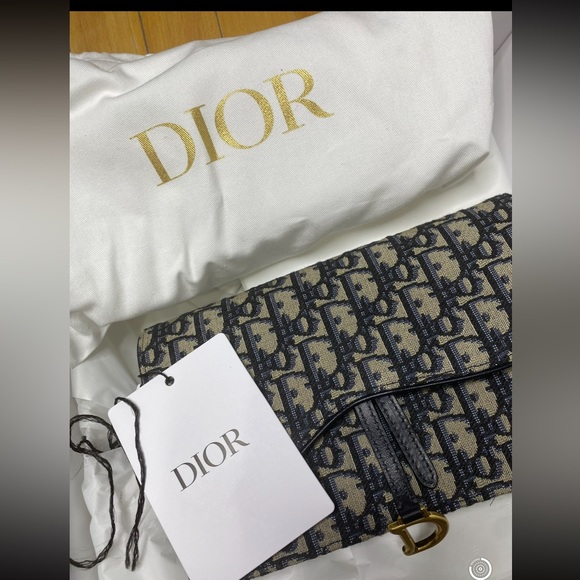 Blue Dior Oblique Jacquard saddle pouch - Picture 2 of 5